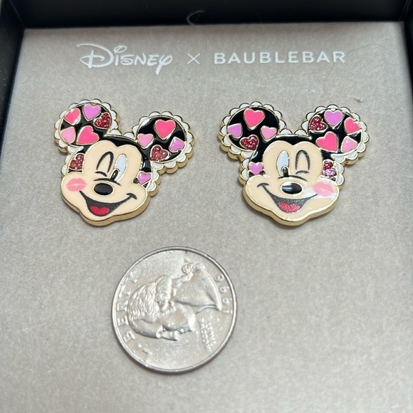 Disney x BAUBLEBAR Mickey Mouse Love Hearts Earrings New - Picture 3 of 6
